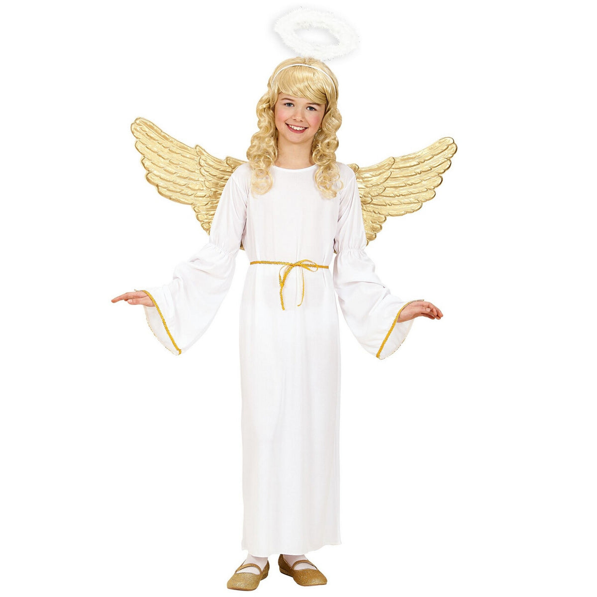 Op deze afbeelding zie je een Kostuums, van het merk Widmann. Engel Met Aureool Angel Dust Kostuum Meisje