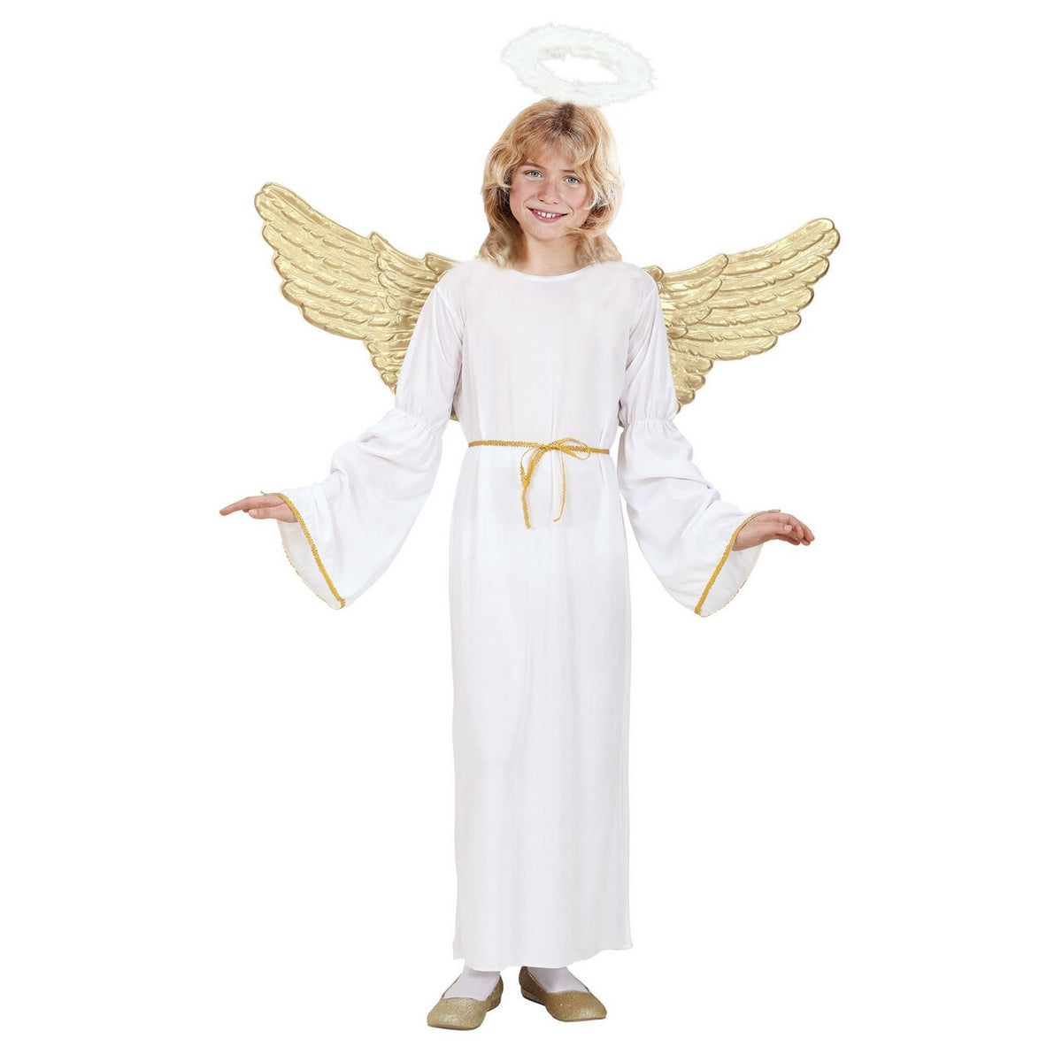 Op deze afbeelding zie je een Kostuums, van het merk Widmann. Engel Met Aureool Angel Dust Kostuum Meisje