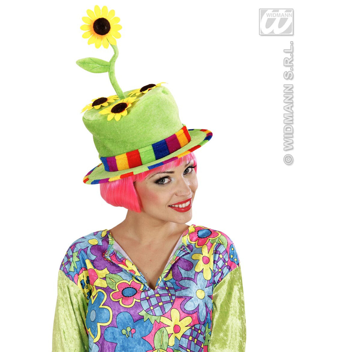 Op deze afbeelding zie je een Accessoires, van het merk Widmann. Fluwelen Hoed Zonnebloem