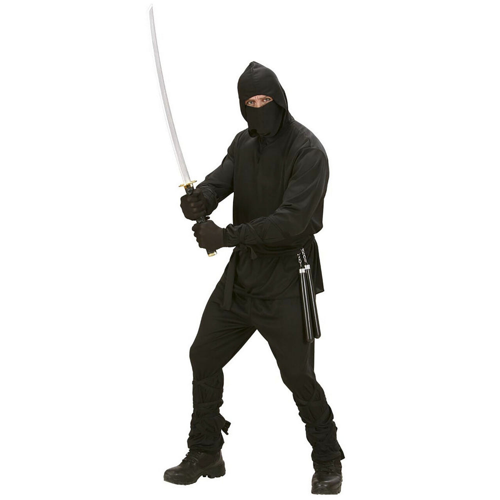 Op deze afbeelding zie je een Kostuums, van het merk Widmann. Fast Zwart Ninja Tokyo Kostuum Man