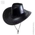 Chapeau Cowboy Aspect Cuir Noir