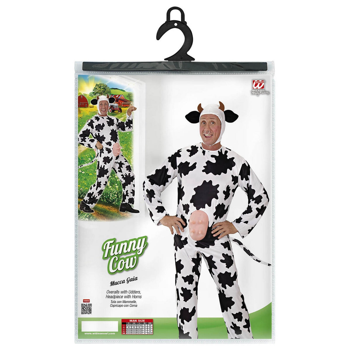 Op deze afbeelding zie je een Kostuums, van het merk Widmann. Grappige Koe Holy Cow Kostuum Man
