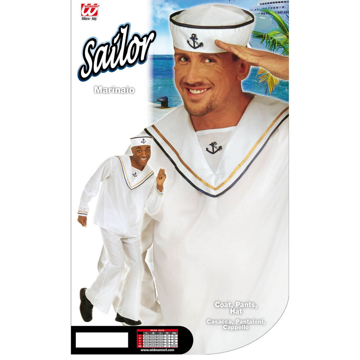 Op deze afbeelding zie je een Kostuums, van het merk Widmann. Matroos Love Boat Kostuum Man