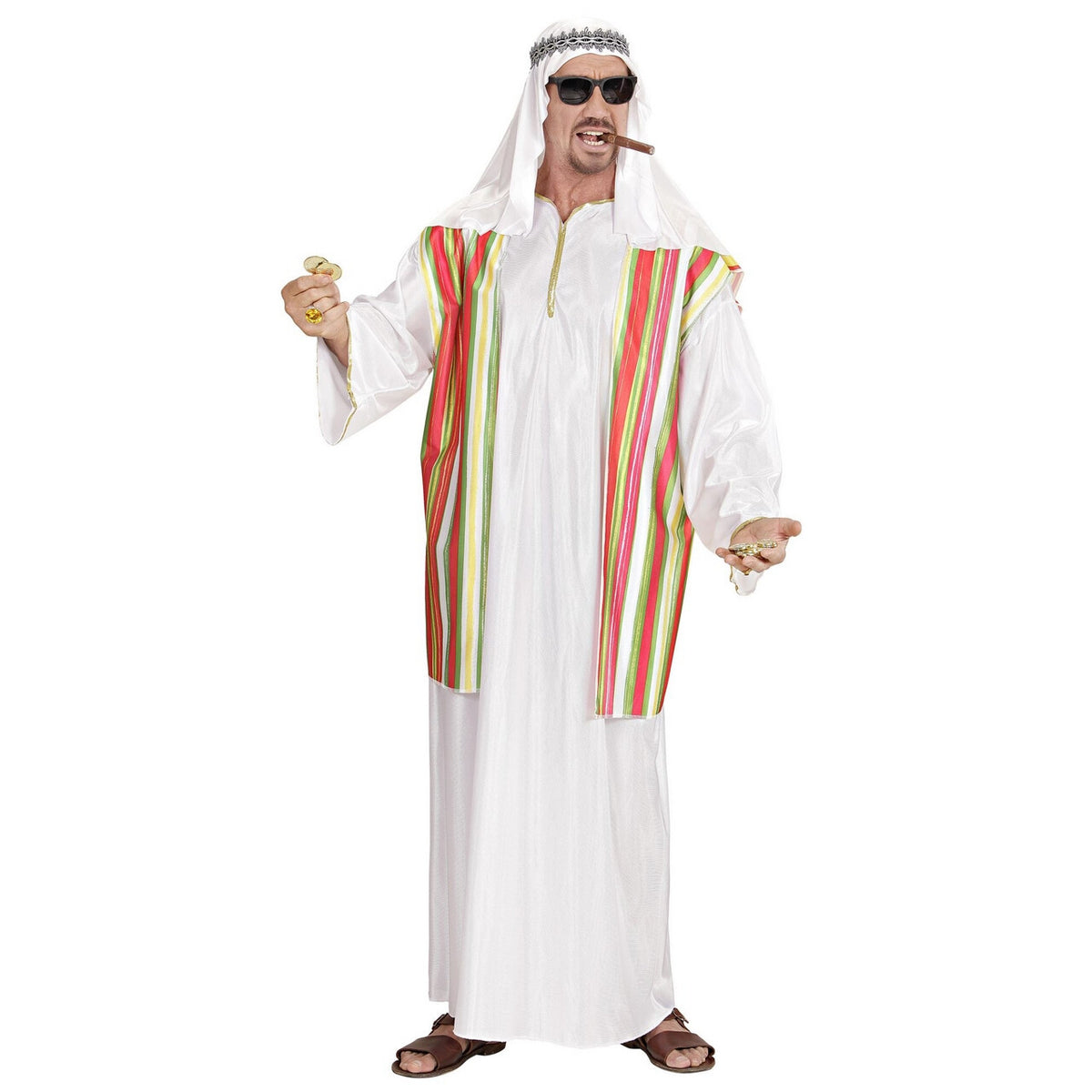 Op deze afbeelding zie je een Kostuums, van het merk Widmann. Sheik Desert Oliesjeik XL Kostuum Man