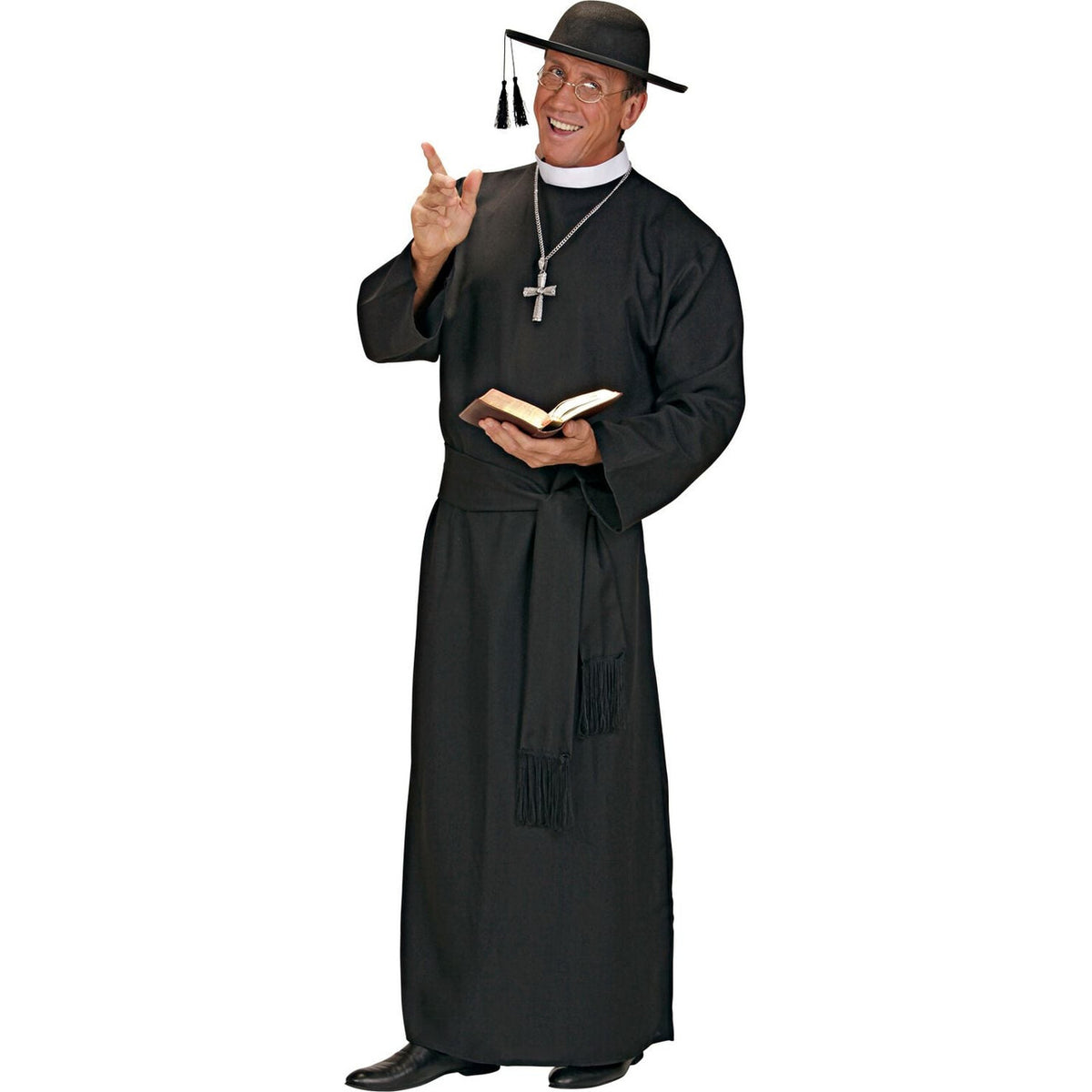 Op deze afbeelding zie je een Kostuums, van het merk Widmann. Overtuigende Priester Don Camillo XL Kostuum Man