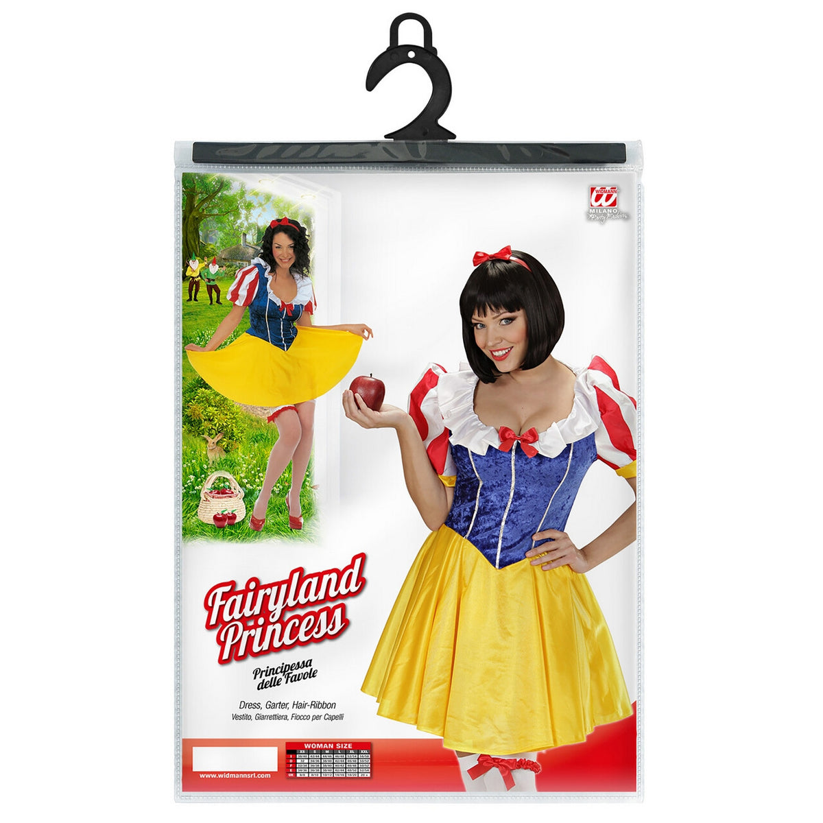 Op deze afbeelding zie je een Kostuums, van het merk Widmann. Sneeuwwitje Sprookjesboek Prinses Kostuum Vrouw