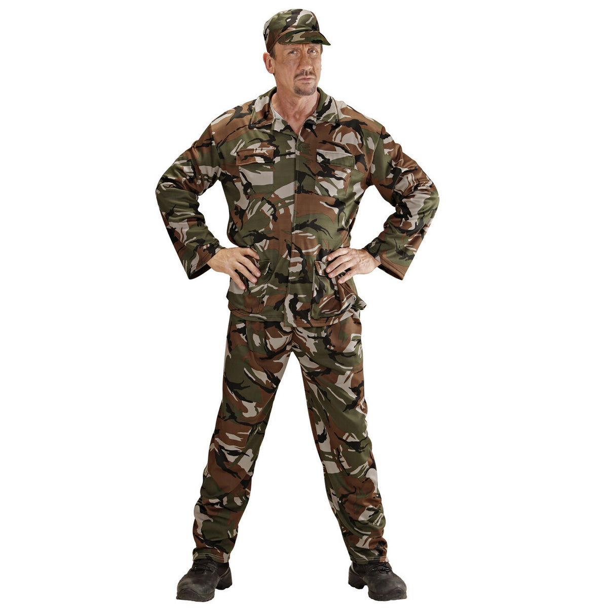 Op deze afbeelding zie je een Kostuums, van het merk Widmann. American G.i. Joe XL Kostuum Man