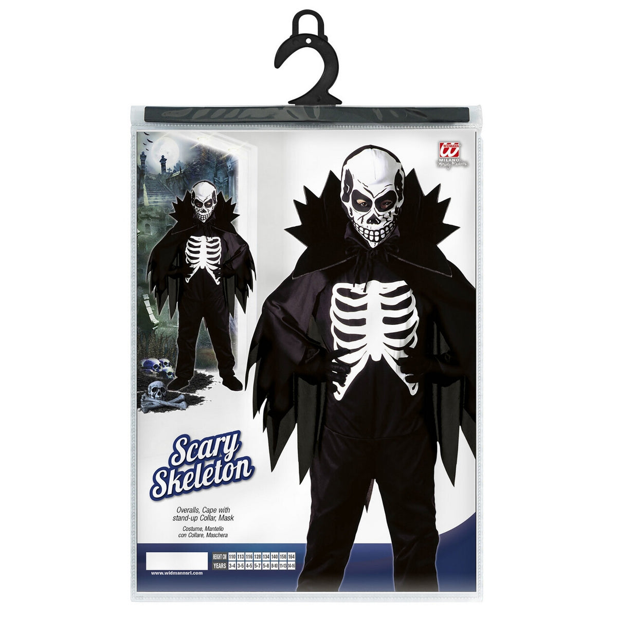 Op deze afbeelding zie je een Kostuums, van het merk Widmann. Scary Skeleton Sir Skeleton Kostuum Jongen