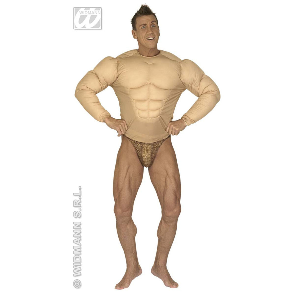 Op deze afbeelding zie je een Kostuums, van het merk Widmann. Spierenshirt XL Man