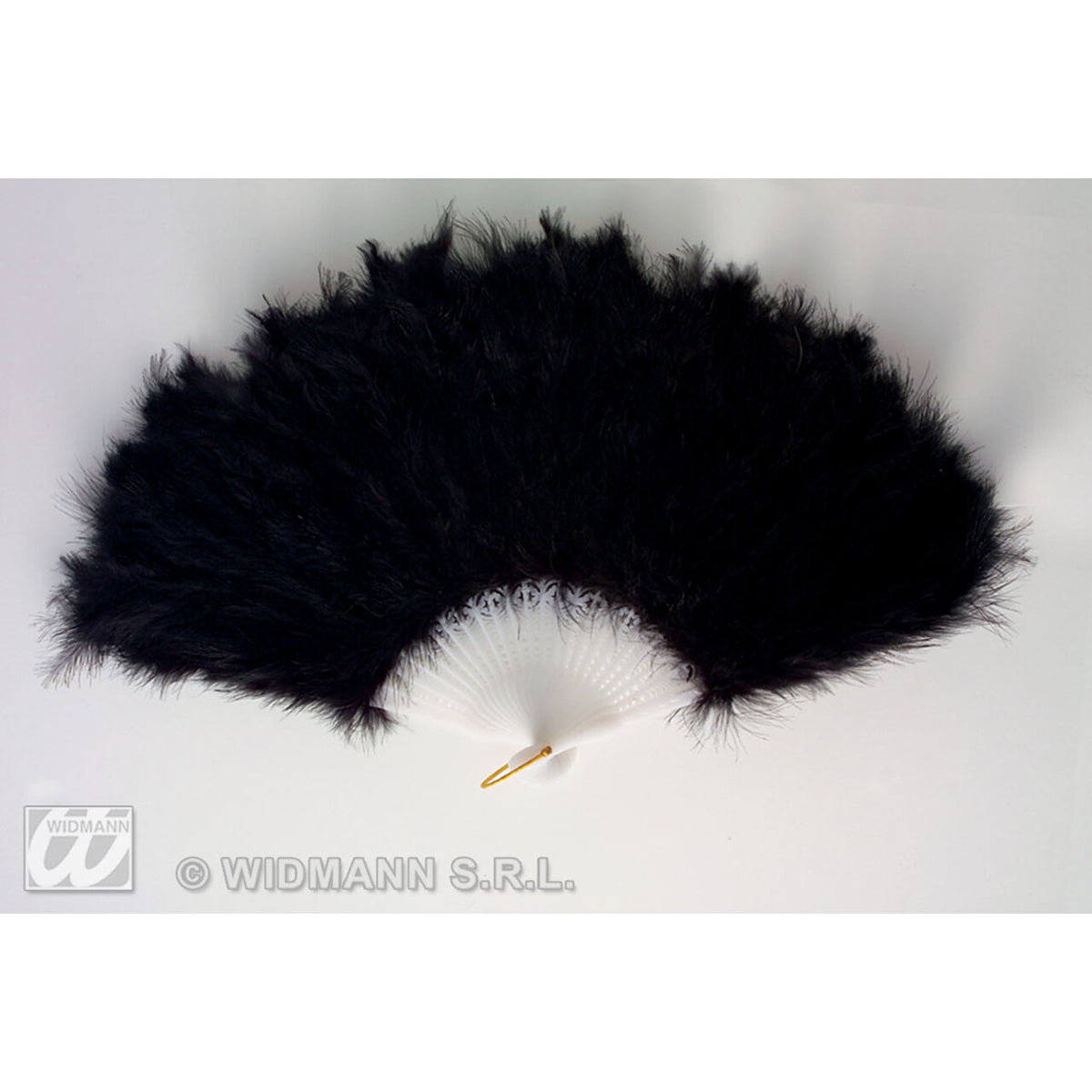 Op deze afbeelding zie je een Accessoires, van het merk Widmann. Veren Waaier Zwart