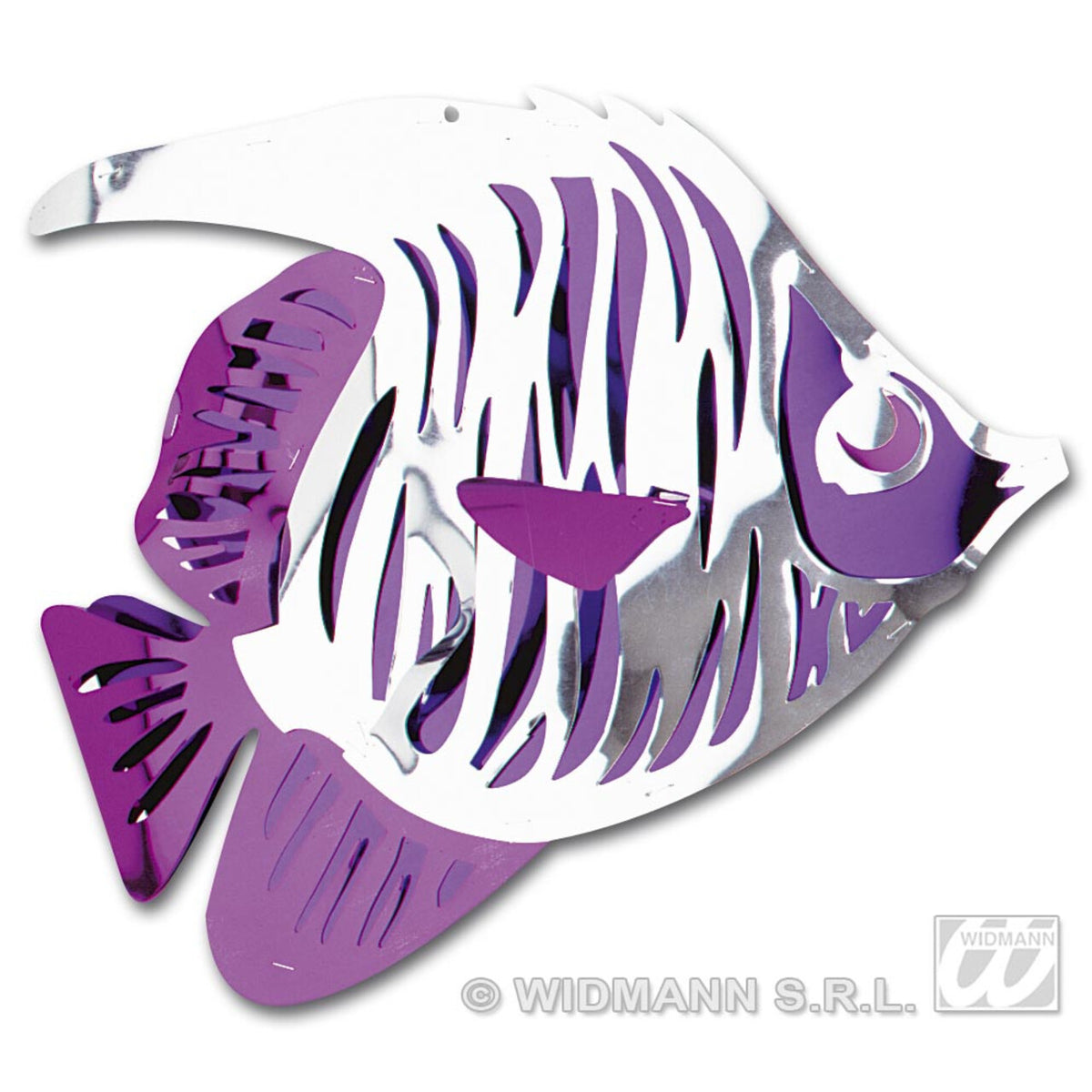 Op deze afbeelding zie je een Decoratie, van het merk Widmann. Pvc Decoratie Metallic, Vissen