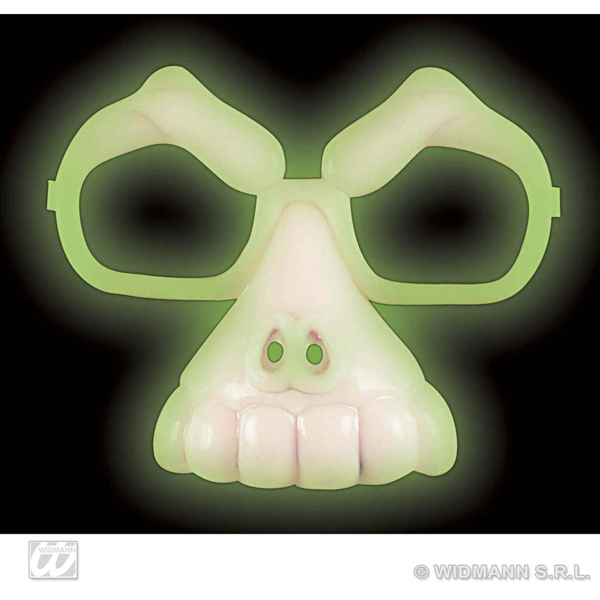 Op deze afbeelding zie je een Accessoires, van het merk Widmann. Schedelbril, Lichtgevend In Donker