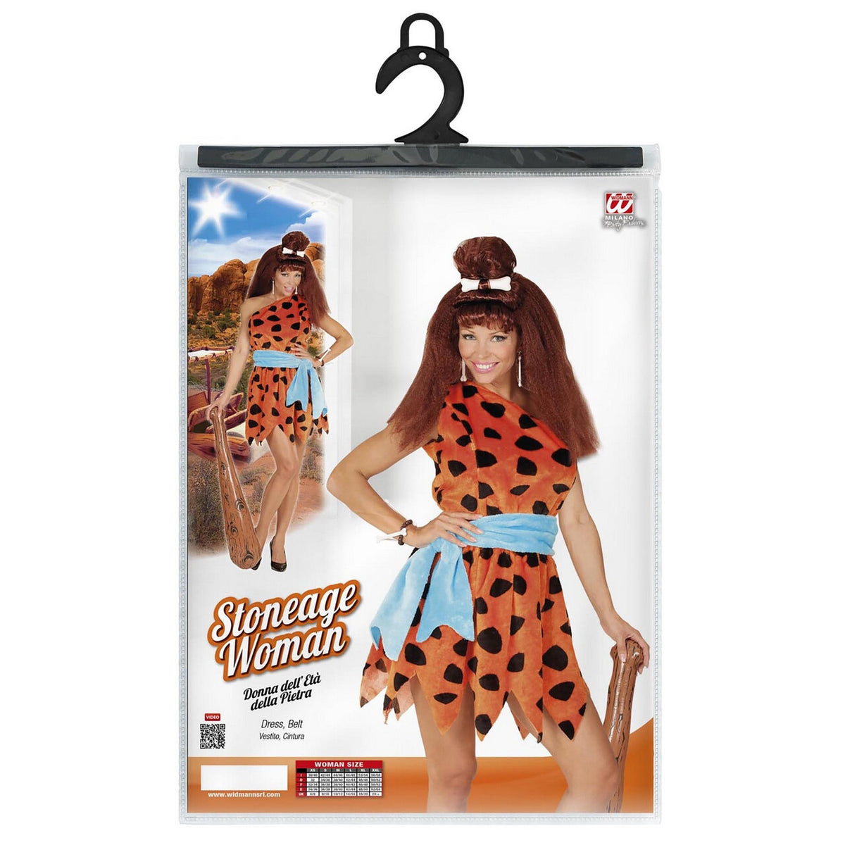 Op deze afbeelding zie je een Kostuums, van het merk Widmann. Flintstones Vrouw Stenen Tijdperk Kostuum