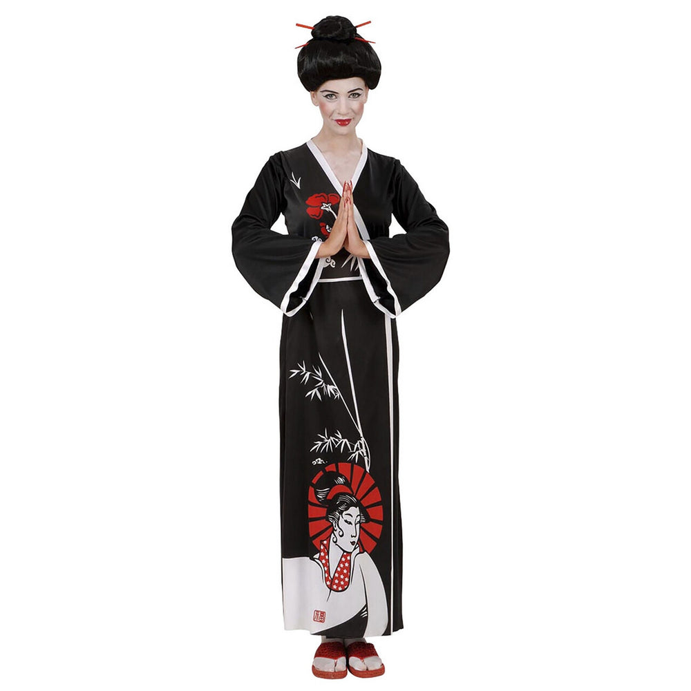 Op deze afbeelding zie je een Kostuums, van het merk Widmann. Sierlijke Geisha Kostuum Vrouw