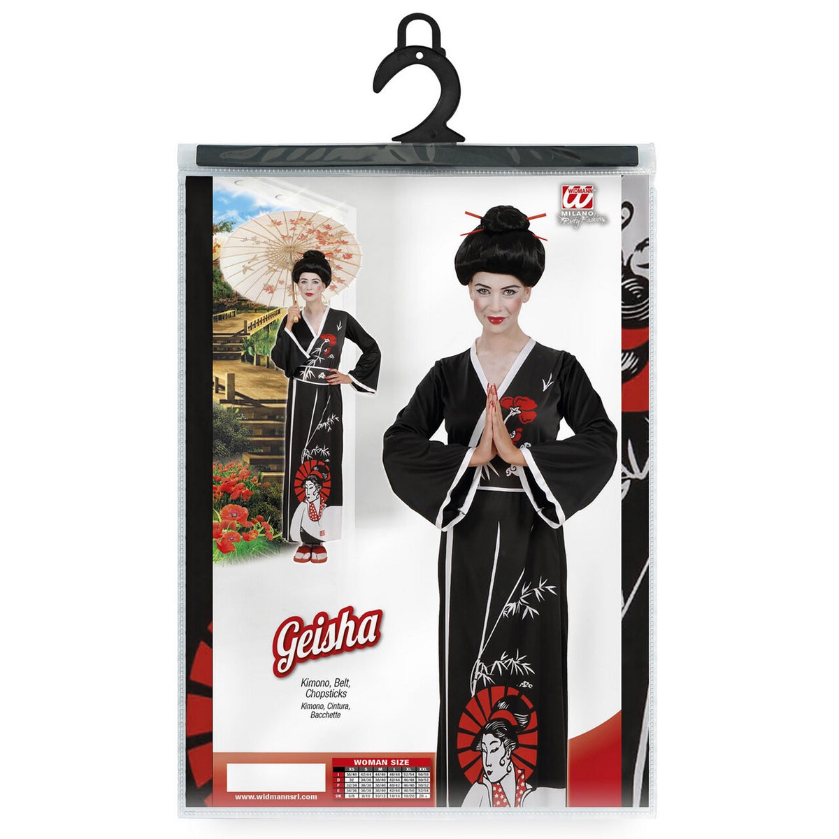 Op deze afbeelding zie je een Kostuums, van het merk Widmann. Sierlijke Geisha Kostuum Vrouw