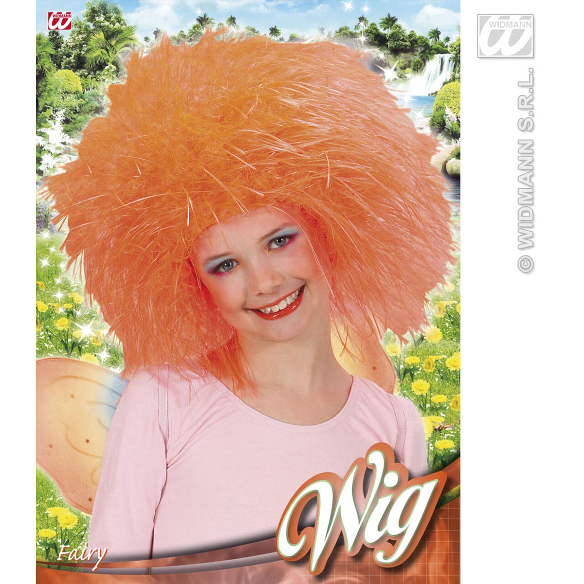 Op deze afbeelding zie je een Accessoires, van het merk Widmann. Pruik, Fee Kind Neon, Oranje