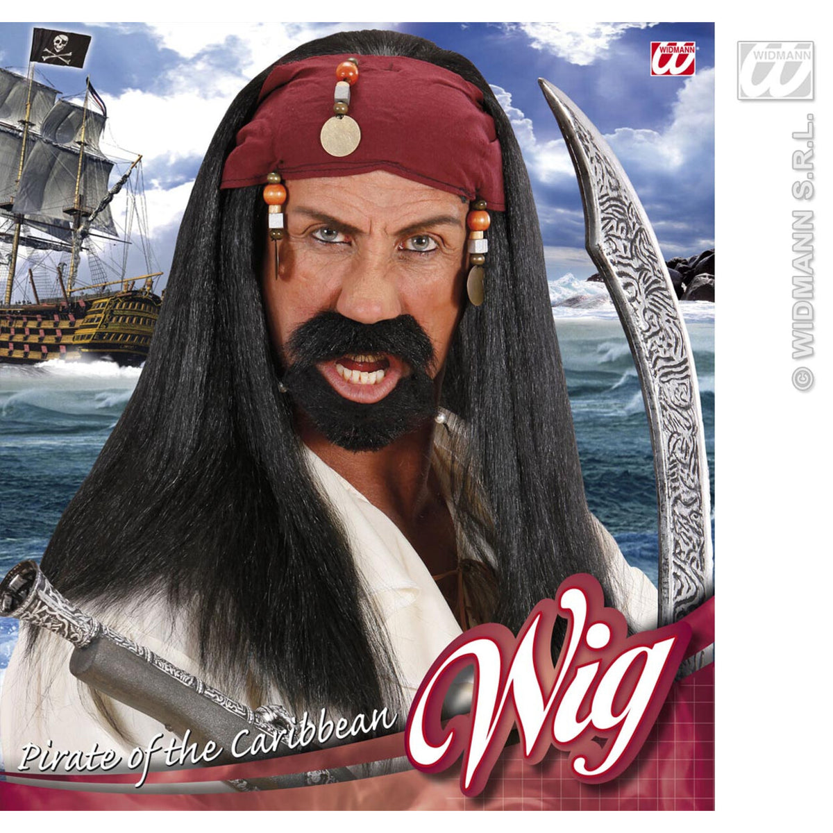 Op deze afbeelding zie je een Accessoires, van het merk Widmann. Pruik, Pirate Of The Caribbean