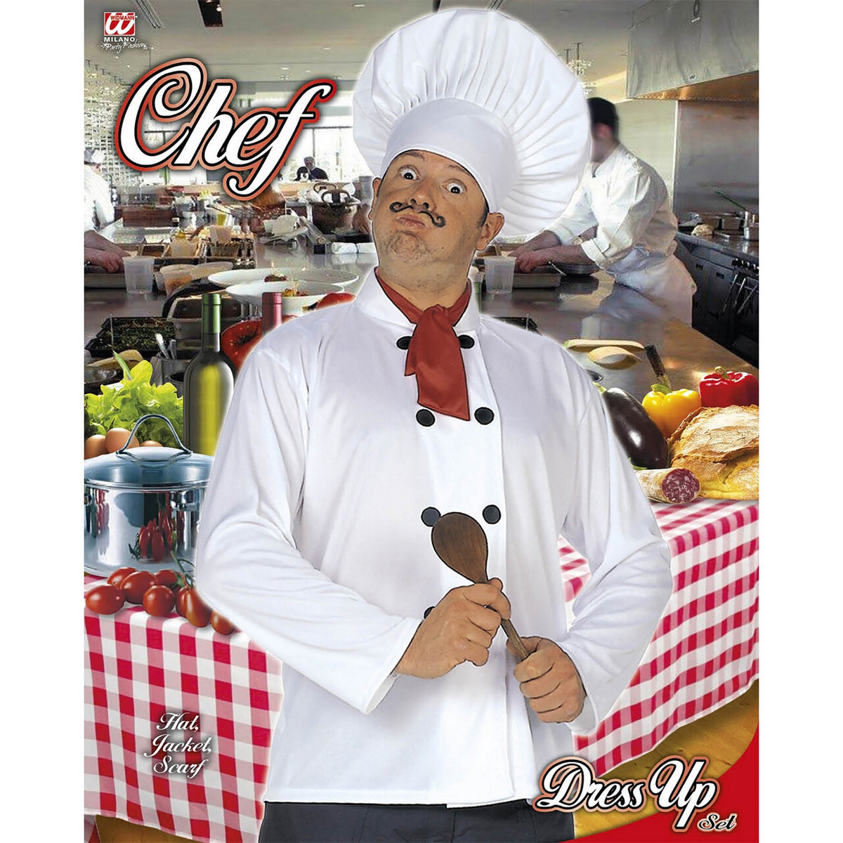 Op deze afbeelding zie je een Kostuums, van het merk Widmann. Culinaire Kok Set Kostuum Man