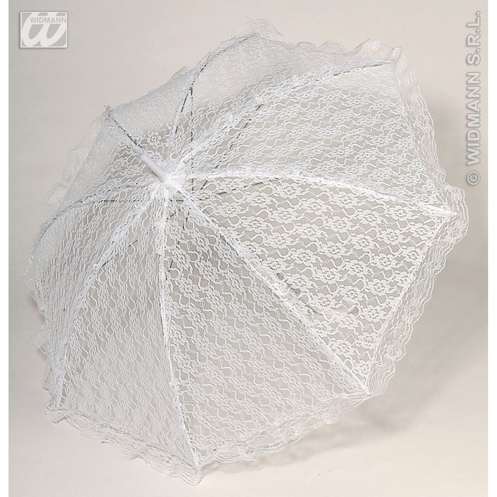Op deze afbeelding zie je een Accessoires, van het merk Widmann. Kanten Parasol Wit