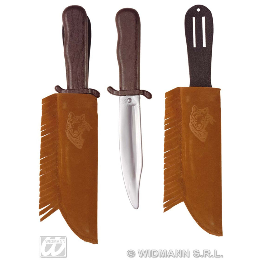 Op deze afbeelding zie je een Accessoires, van het merk Widmann. Indianen Mes Met Suede Schede
