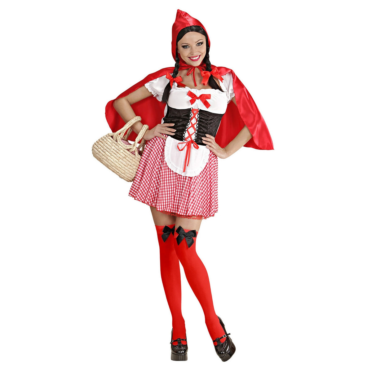 Op deze afbeelding zie je een Kostuums, van het merk Widmann. Roodkapje Evergreen Kostuum Vrouw
