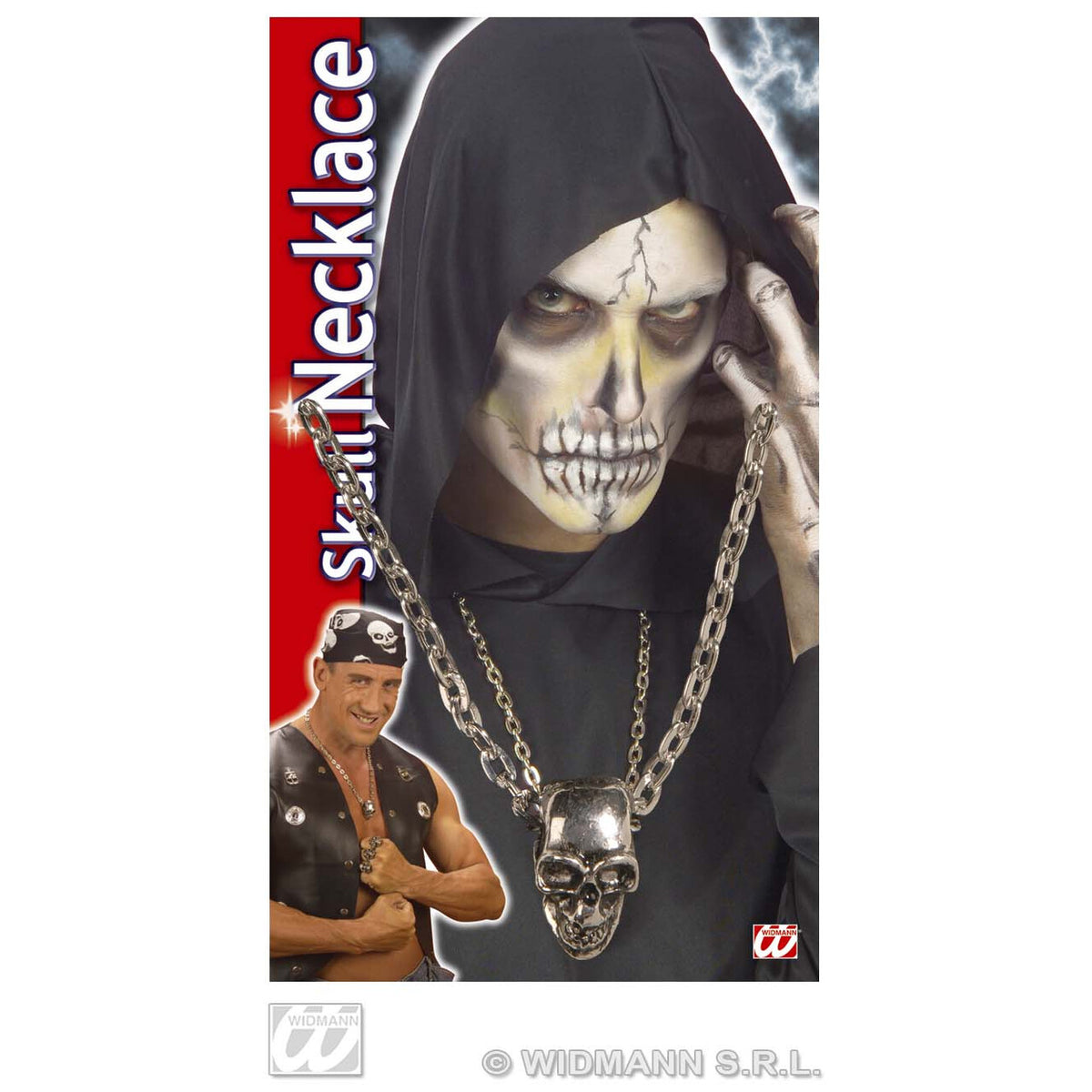 Op deze afbeelding zie je een Accessoires, van het merk Widmann. Ketting Schedel