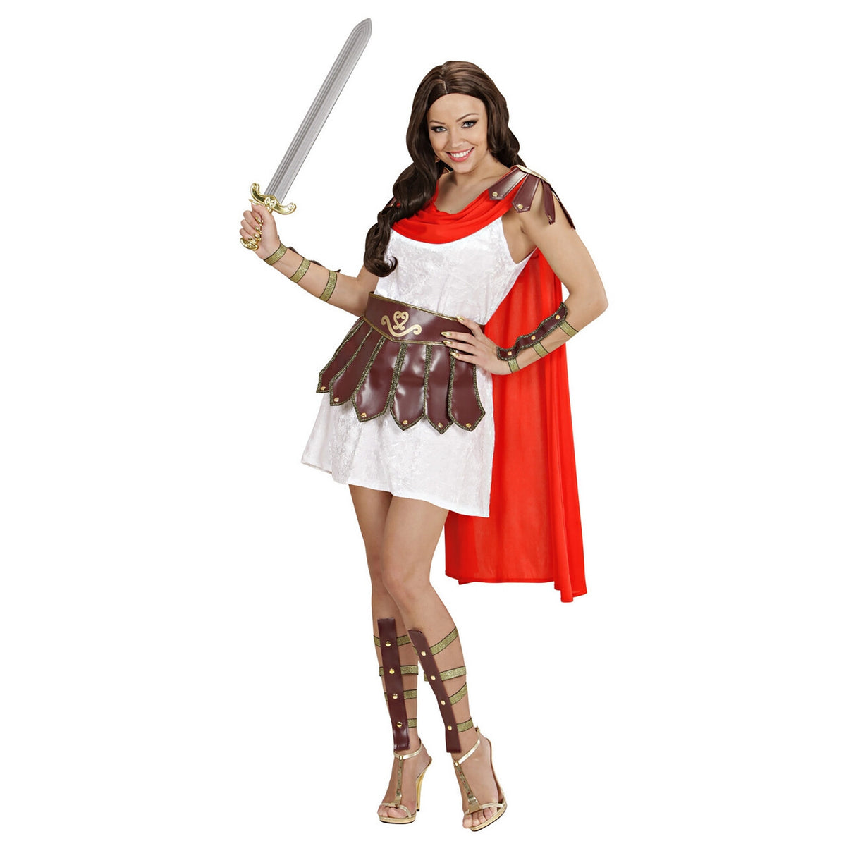 Op deze afbeelding zie je een Kostuums, van het merk Widmann. Krijger Prinses Athena Kostuum Vrouw