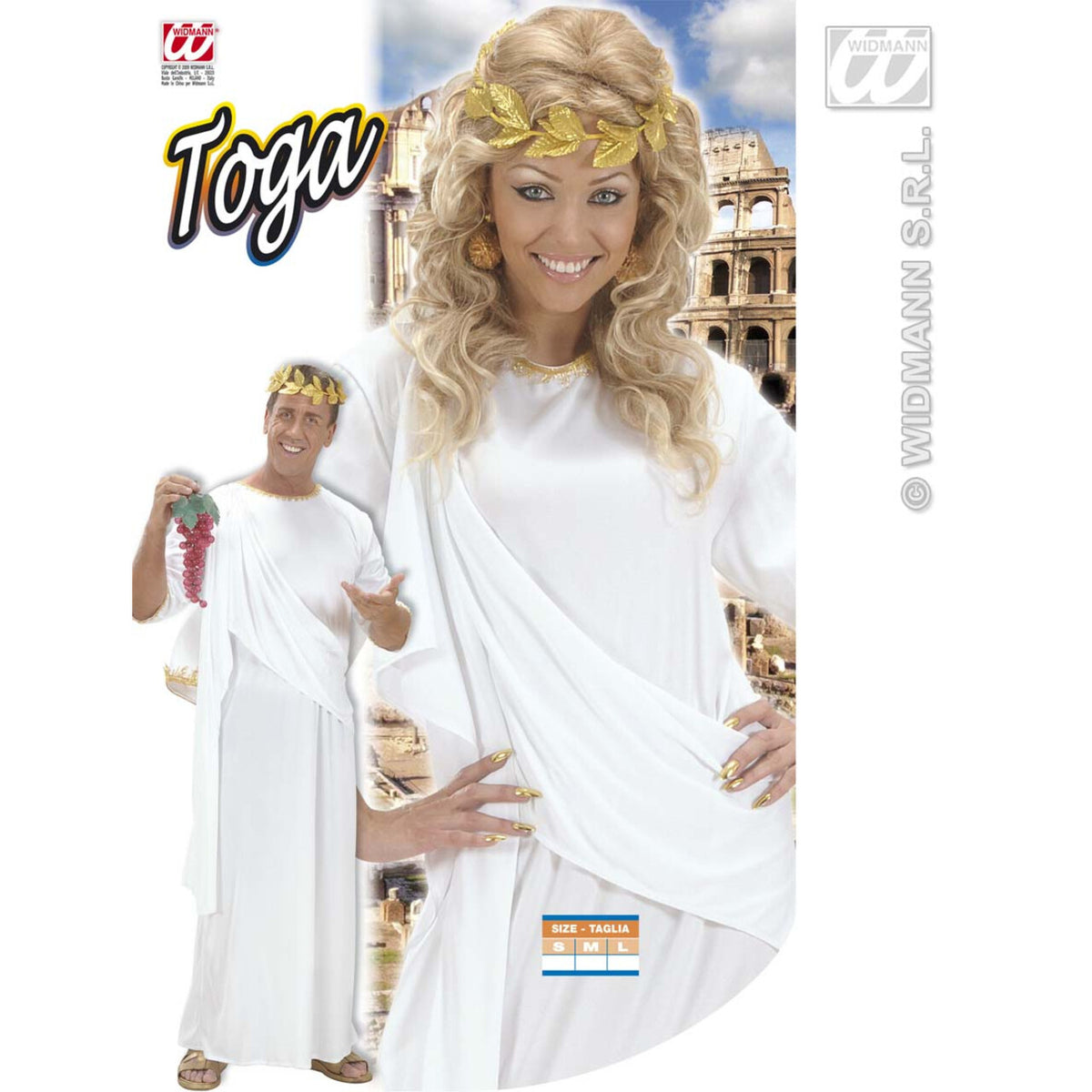 Op deze afbeelding zie je een Kostuums, van het merk Widmann. Geklede Toga Unisex Kostuum