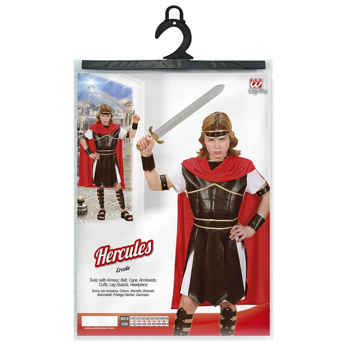 Op deze afbeelding zie je een Kostuums, van het merk Widmann. Centurion Hercules Kind Kostuum Jongen