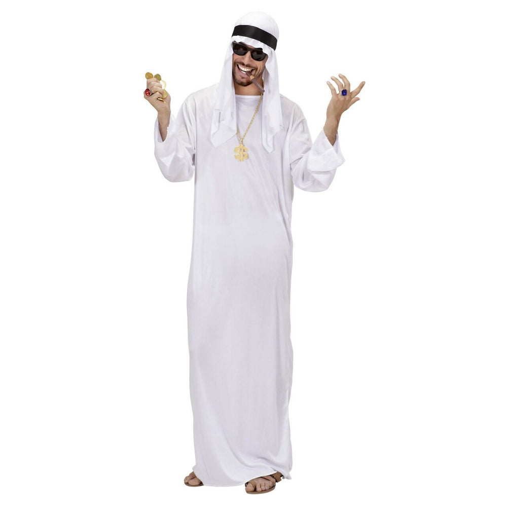 Op deze afbeelding zie je een Kostuums, van het merk Widmann. Arabische Sjeik Man Kostuum Wit