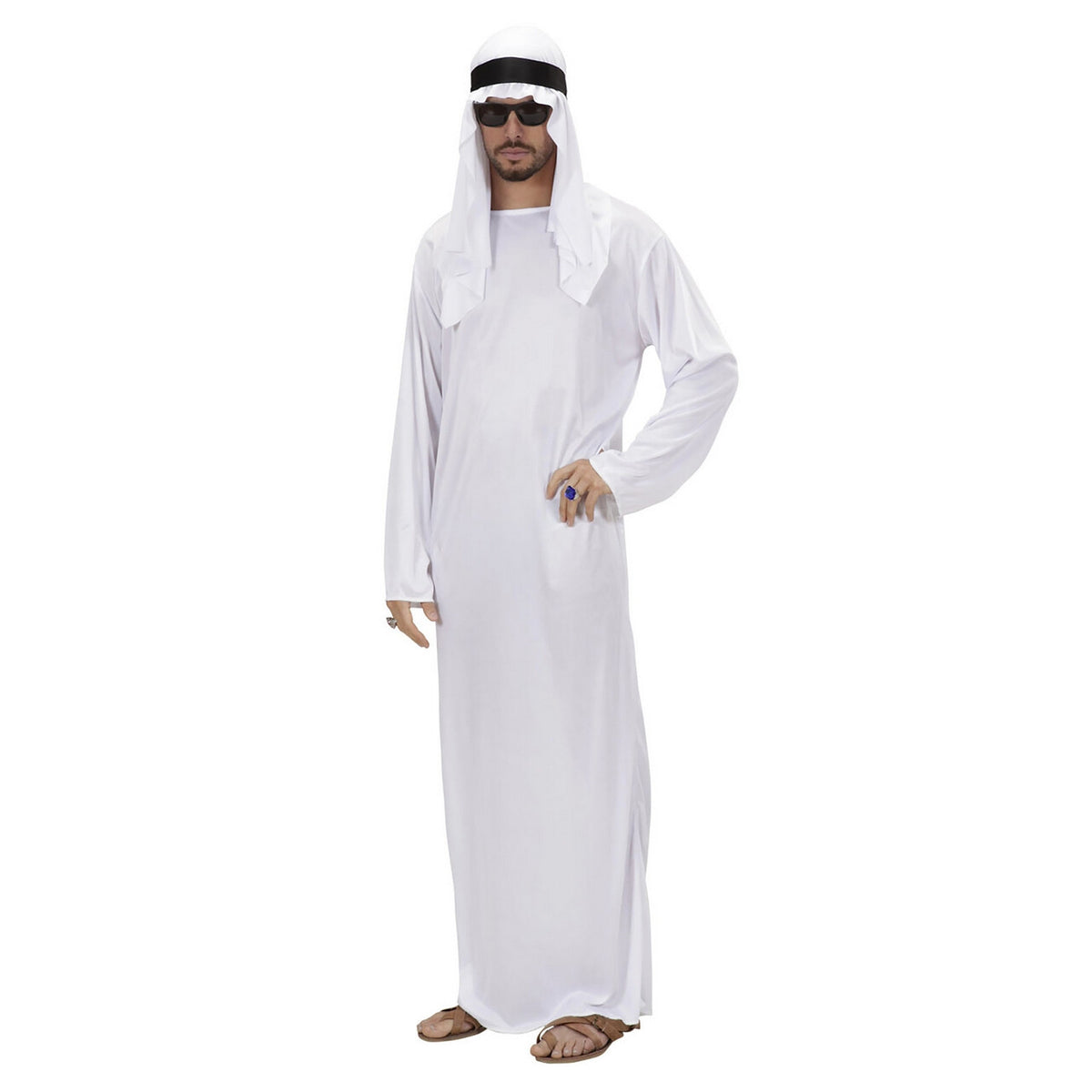 Op deze afbeelding zie je een Kostuums, van het merk Widmann. Arabische Sjeik Man Kostuum Wit
