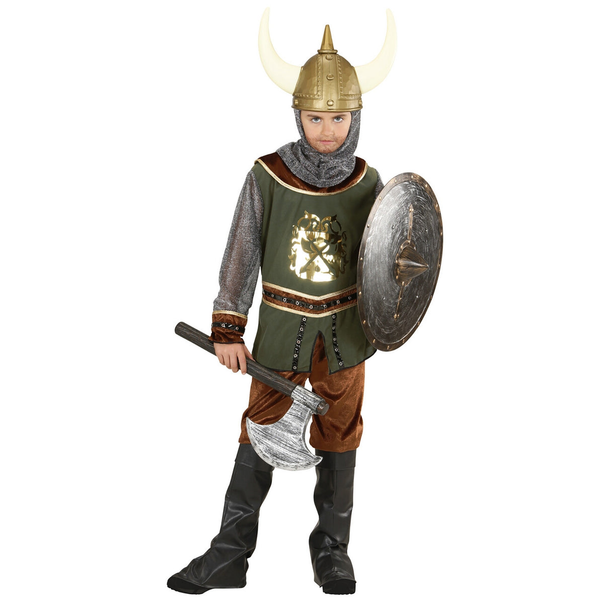 Op deze afbeelding zie je een Kostuums, van het merk Widmann. Woeste Viking Kind Kostuum Jongen