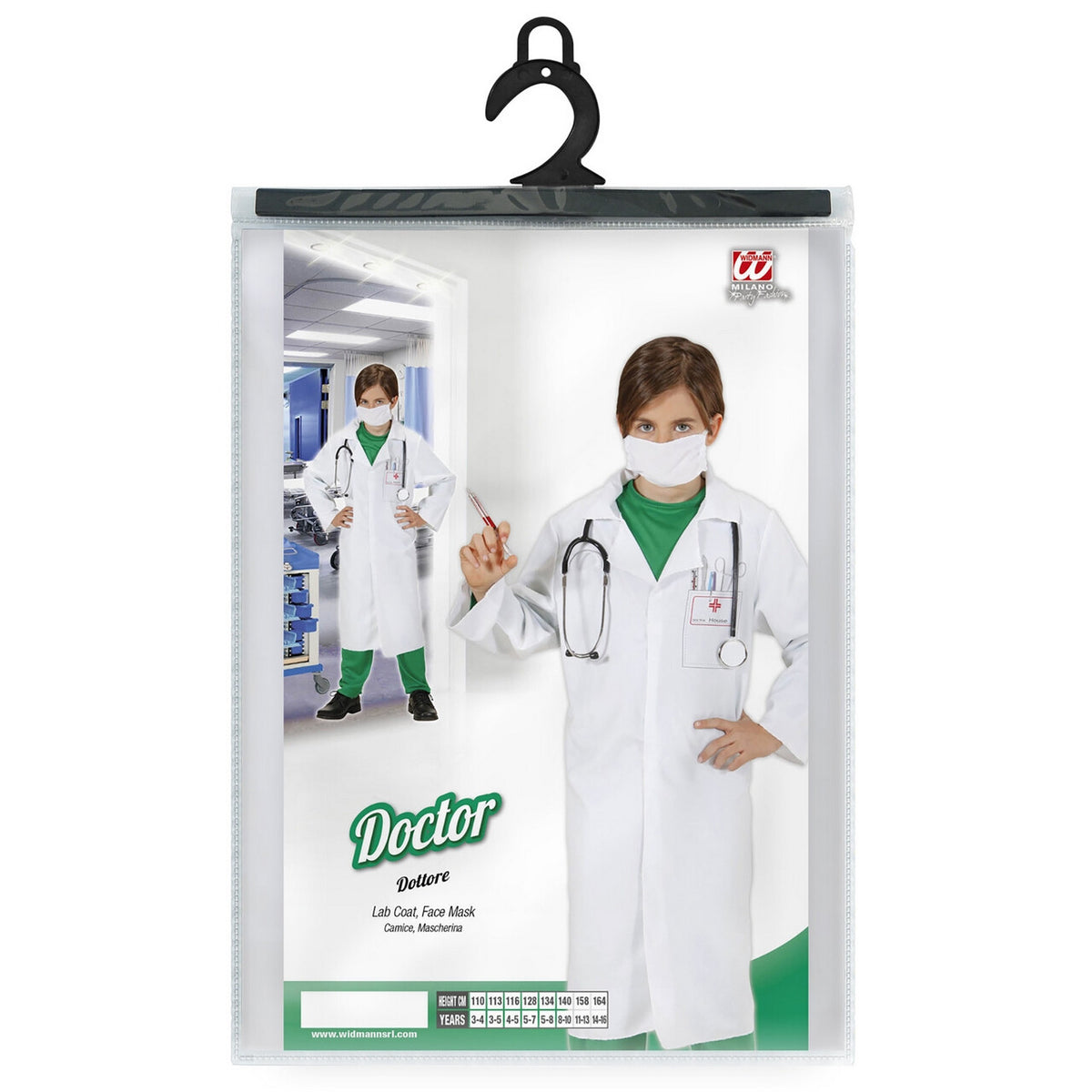 Op deze afbeelding zie je een Kostuums, van het merk Widmann. Dokter Kind Dr Surgeon Kostuum Kind