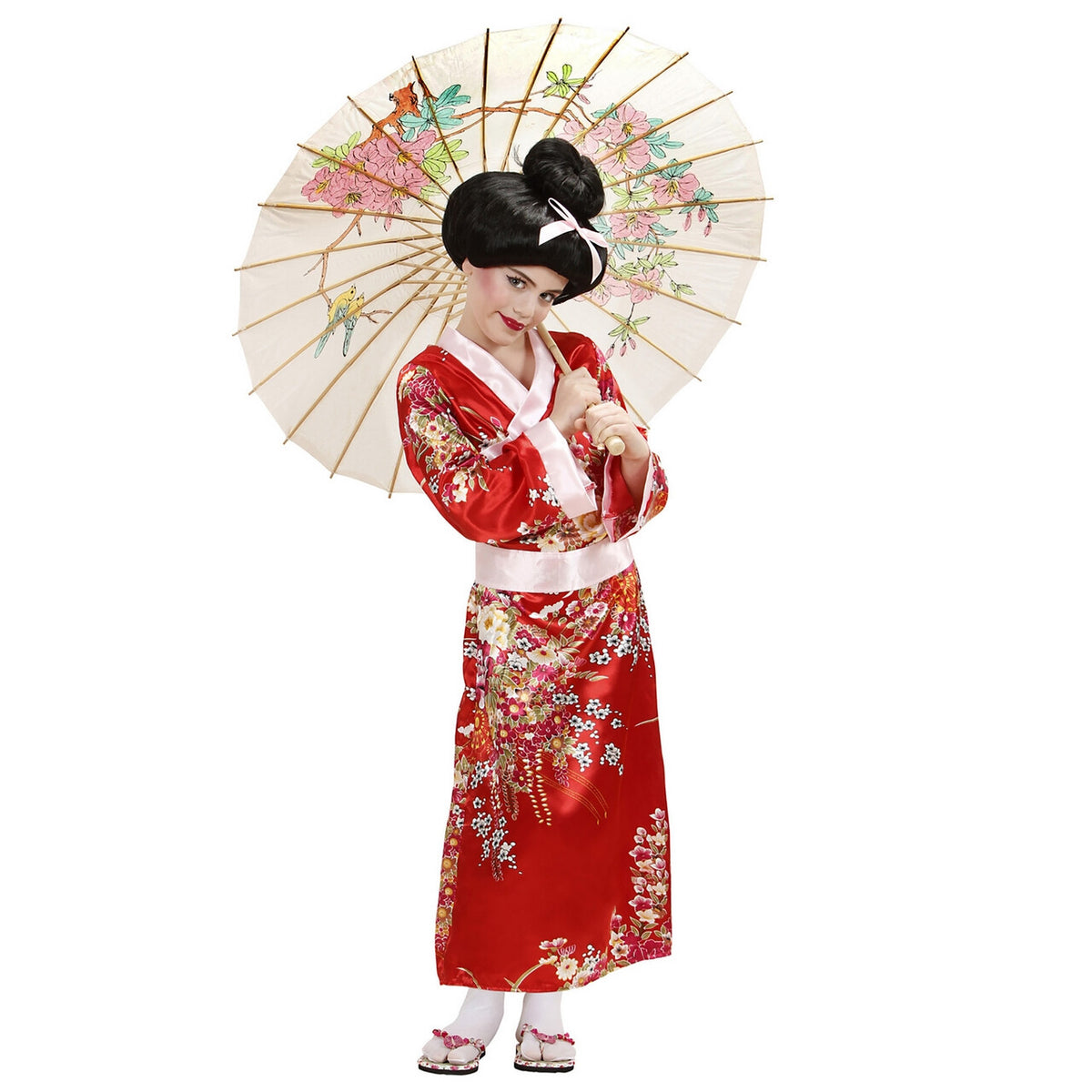 Op deze afbeelding zie je een Kostuums, van het merk Widmann. Asian Flower Geisha Kind Kostuum Meisje