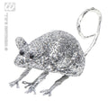 Souris à Paillettes Argentée 8,5 Cm