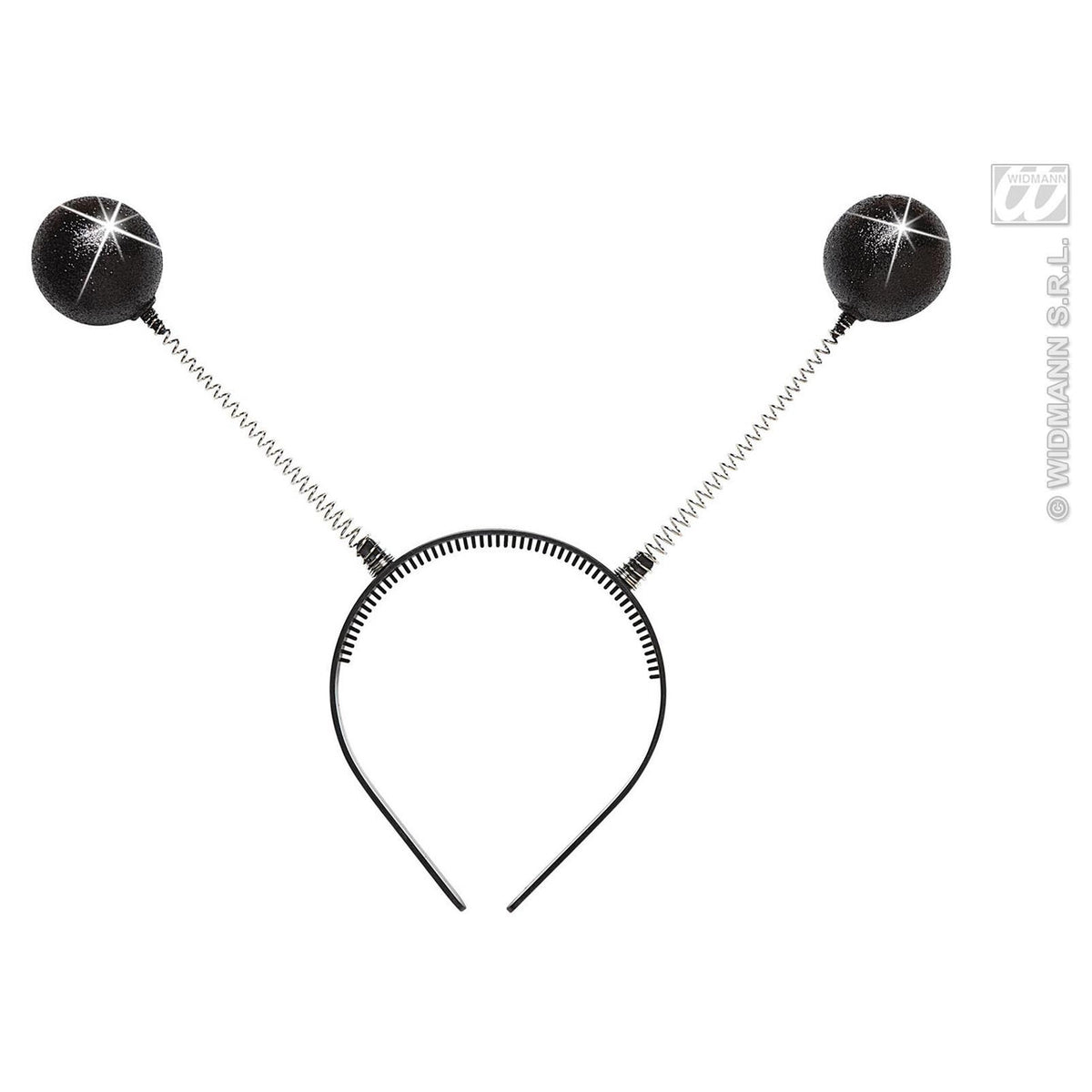 Op deze afbeelding zie je een Accessoires, van het merk Widmann. Hoofdband Met Antenne, Zwart Glitter