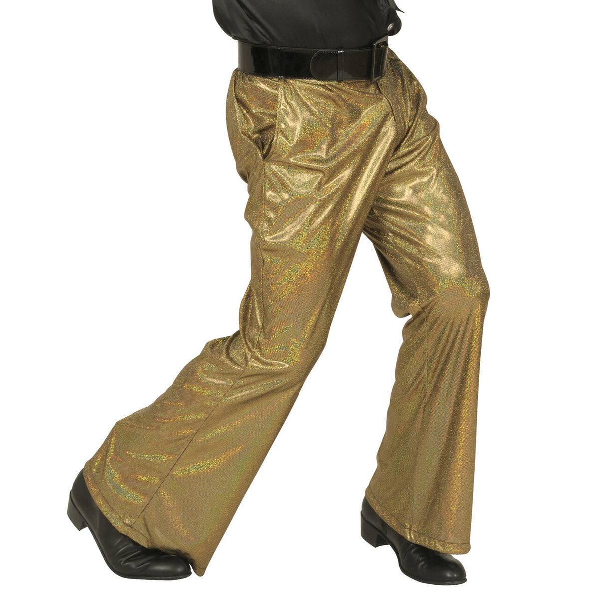 Op deze afbeelding zie je een Kostuums, van het merk Widmann. Holografische Broek, Goud Man