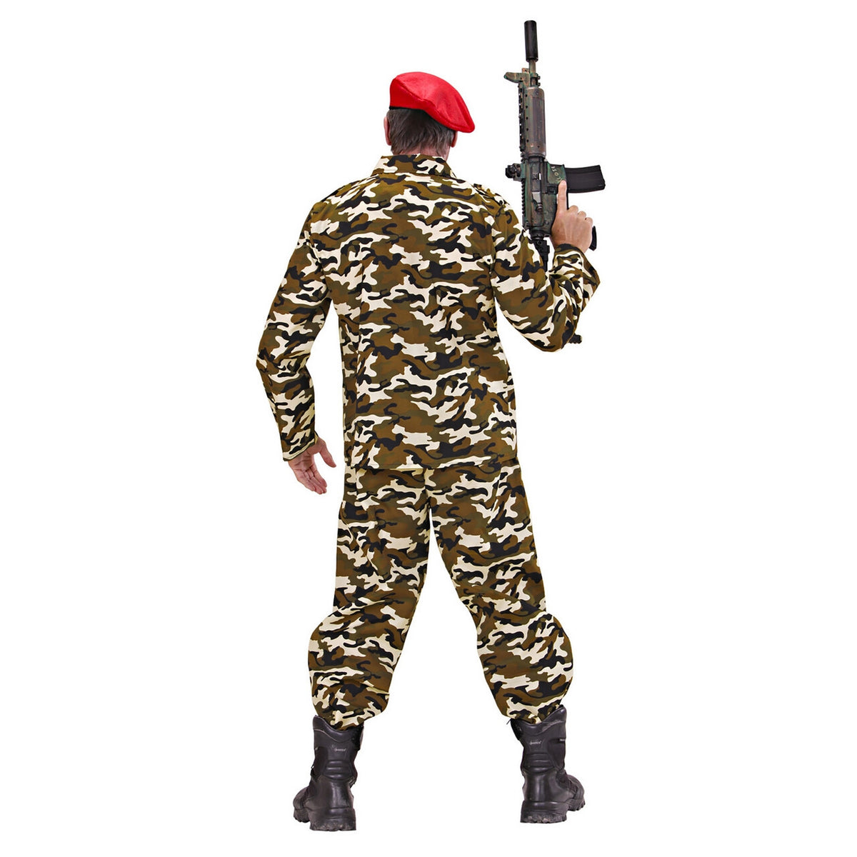 Op deze afbeelding zie je een Kostuums, van het merk Widmann. Rambo Soldaat Volwassen Kostuum Man