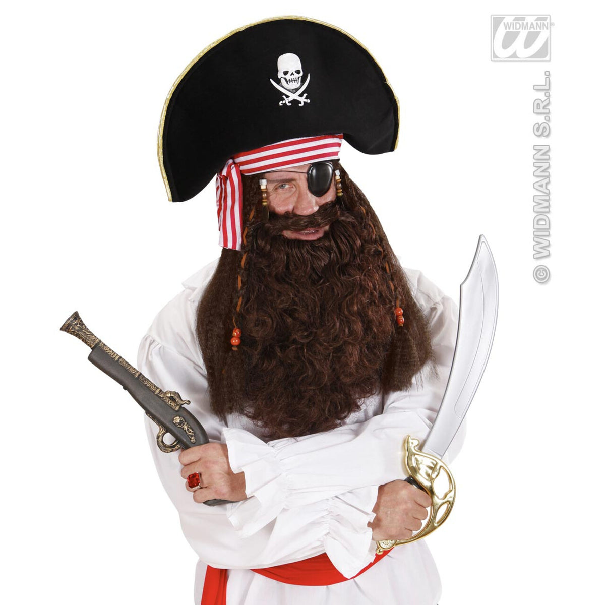 Op deze afbeelding zie je een Accessoires, van het merk Widmann. Maxi Baard Bruin