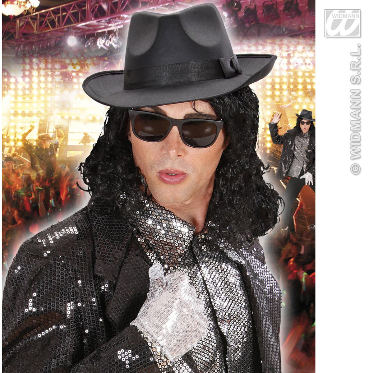 Op deze afbeelding zie je een Accessoires, van het merk Widmann. Pruik, King Of Pop