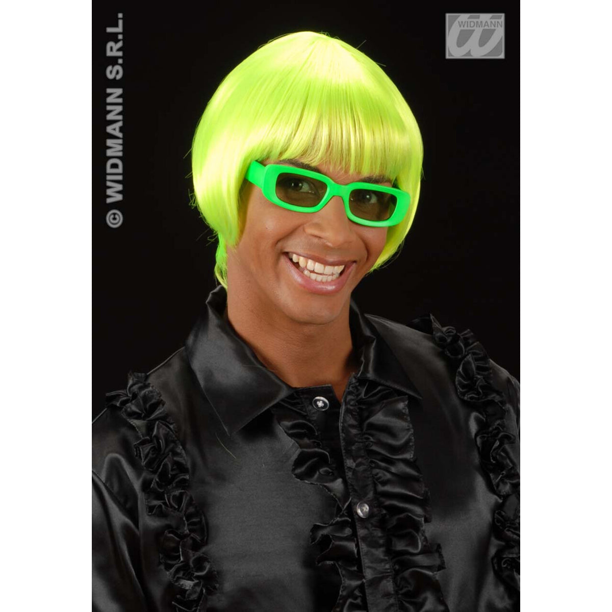 Op deze afbeelding zie je een Accessoires, van het merk Widmann. Pruik, Rave Neon Groen