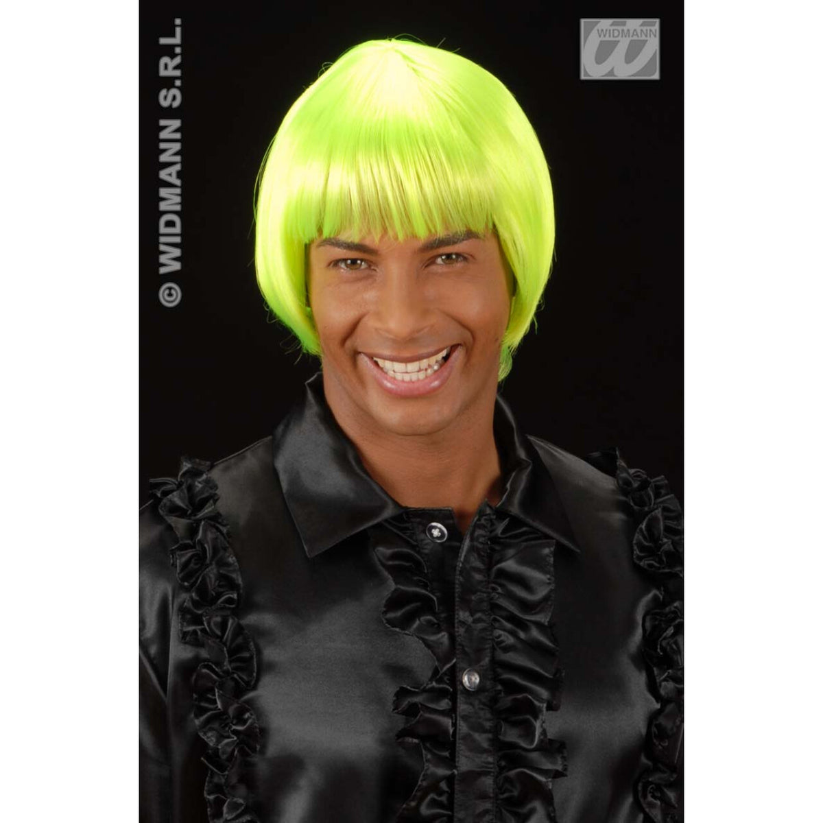 Op deze afbeelding zie je een Accessoires, van het merk Widmann. Pruik, Rave Neon Groen
