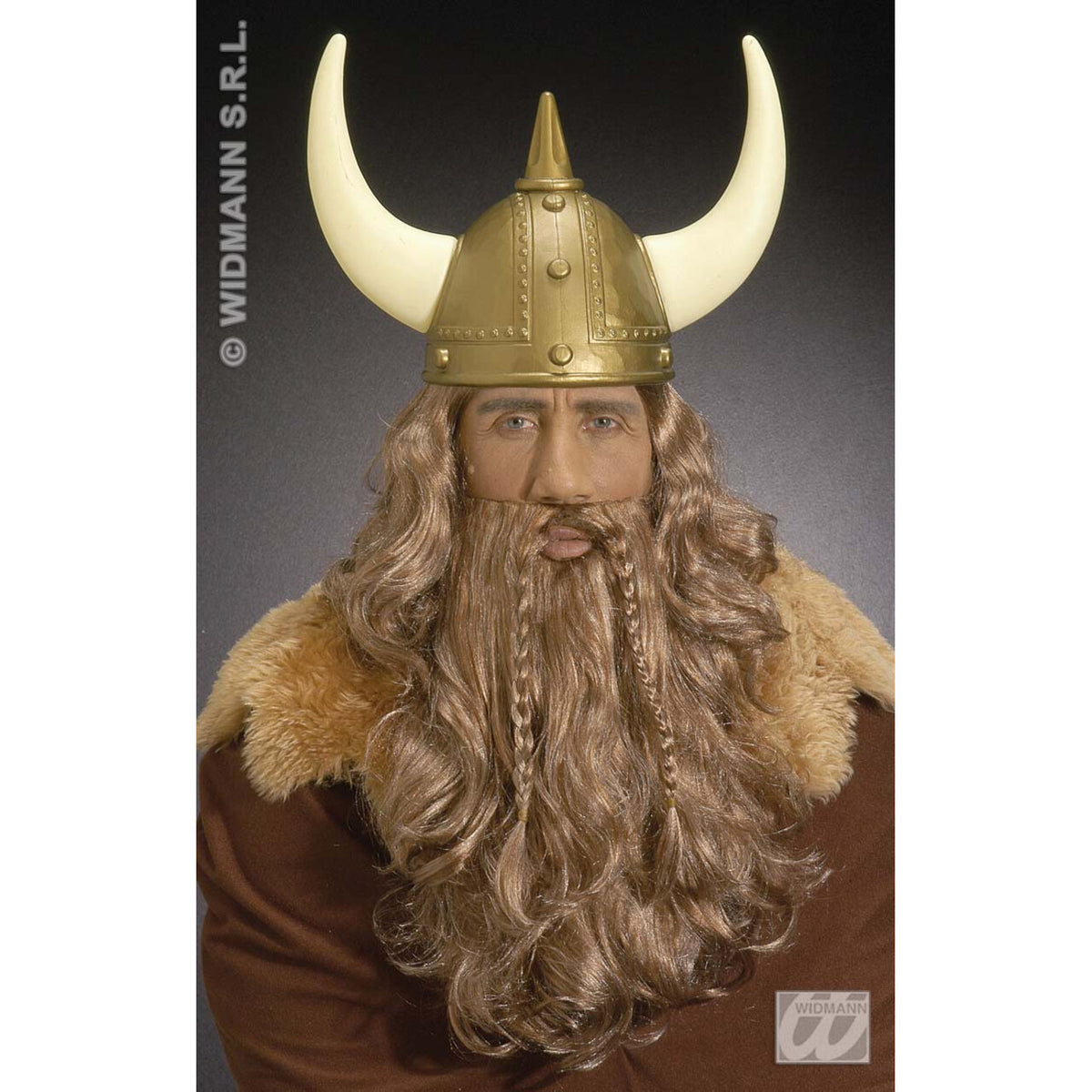 Op deze afbeelding zie je een Accessoires, van het merk Widmann. Pruik, Viking Met Baard En Snor