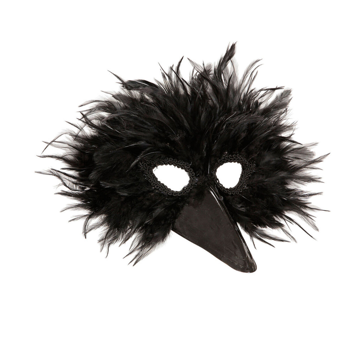 Op deze afbeelding zie je een Accessoires, van het merk Widmann. Grappig Veren Masker Vogel, Zwart