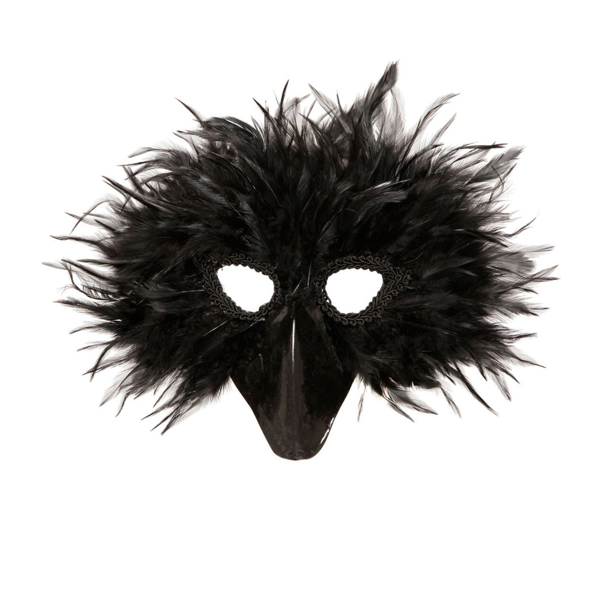 Op deze afbeelding zie je een Accessoires, van het merk Widmann. Grappig Veren Masker Vogel, Zwart