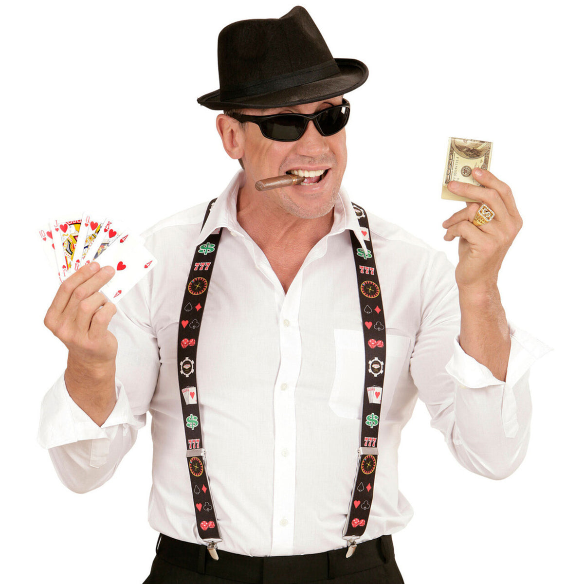 Op deze afbeelding zie je een Accessoires, van het merk Widmann. Raderboot Bretels Poker