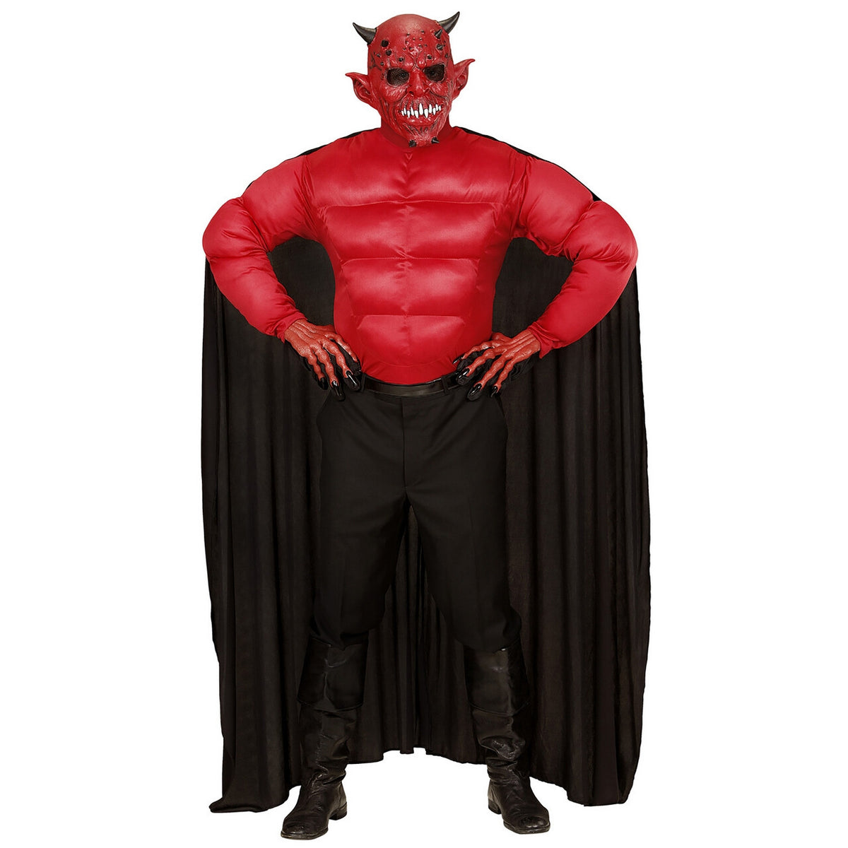 Op deze afbeelding zie je een Kostuums, van het merk Widmann. Super Duivel Red Devil Kostuum