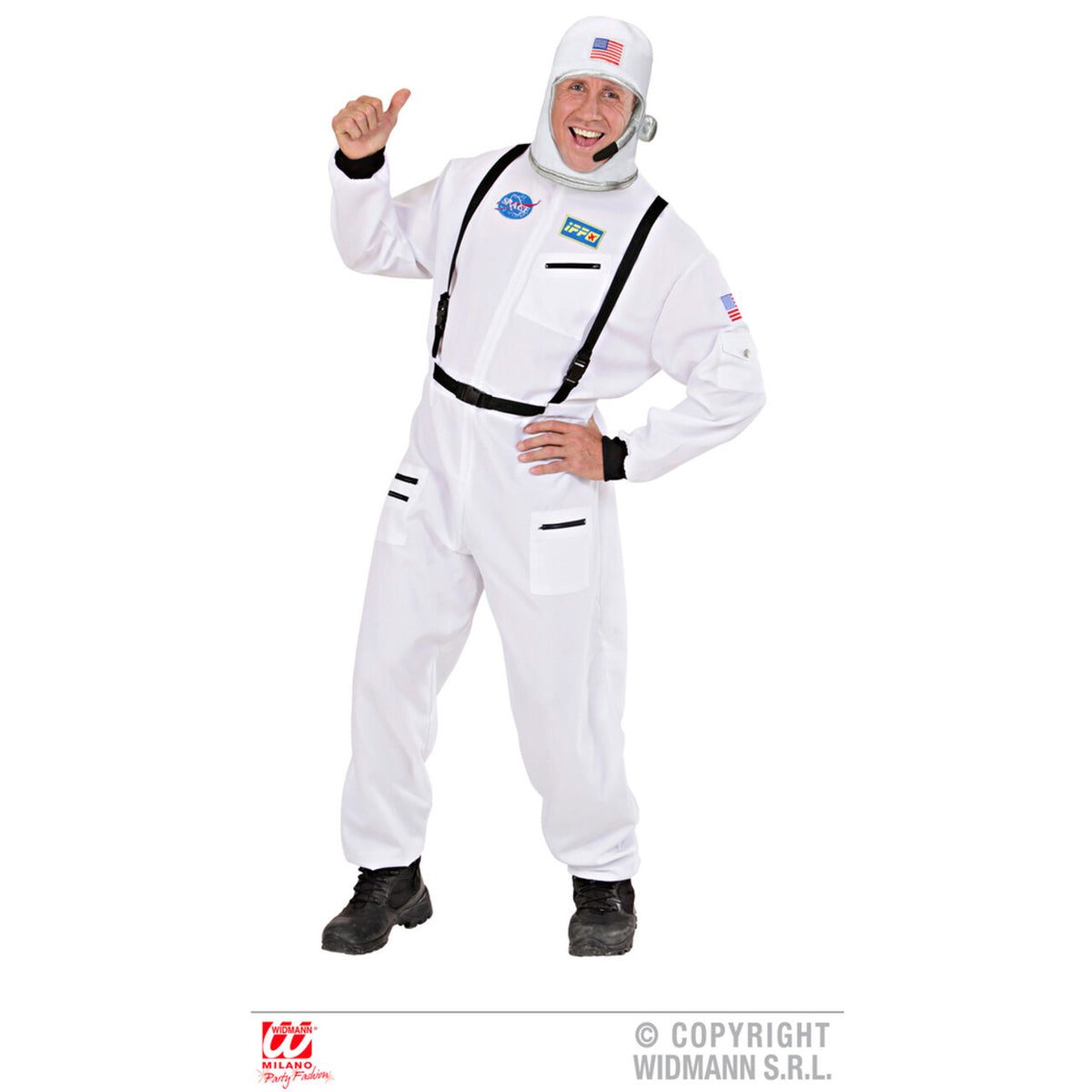 Op deze afbeelding zie je een Accessoires, van het merk Widmann. Nasa Astronaut Stoffen Helm