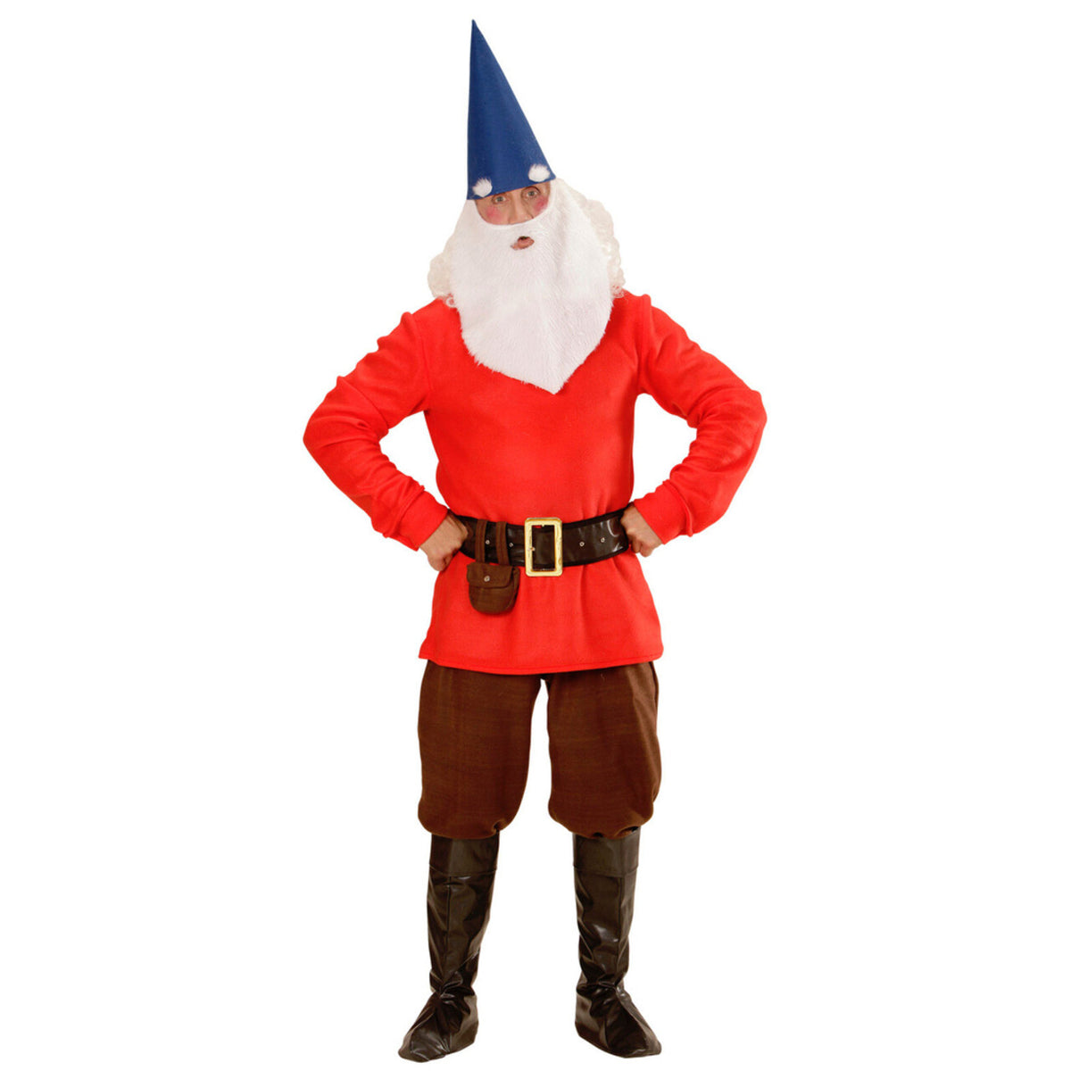 Op deze afbeelding zie je een Kostuums, van het merk Widmann. Tuin Kabouter Rood Man Kostuum