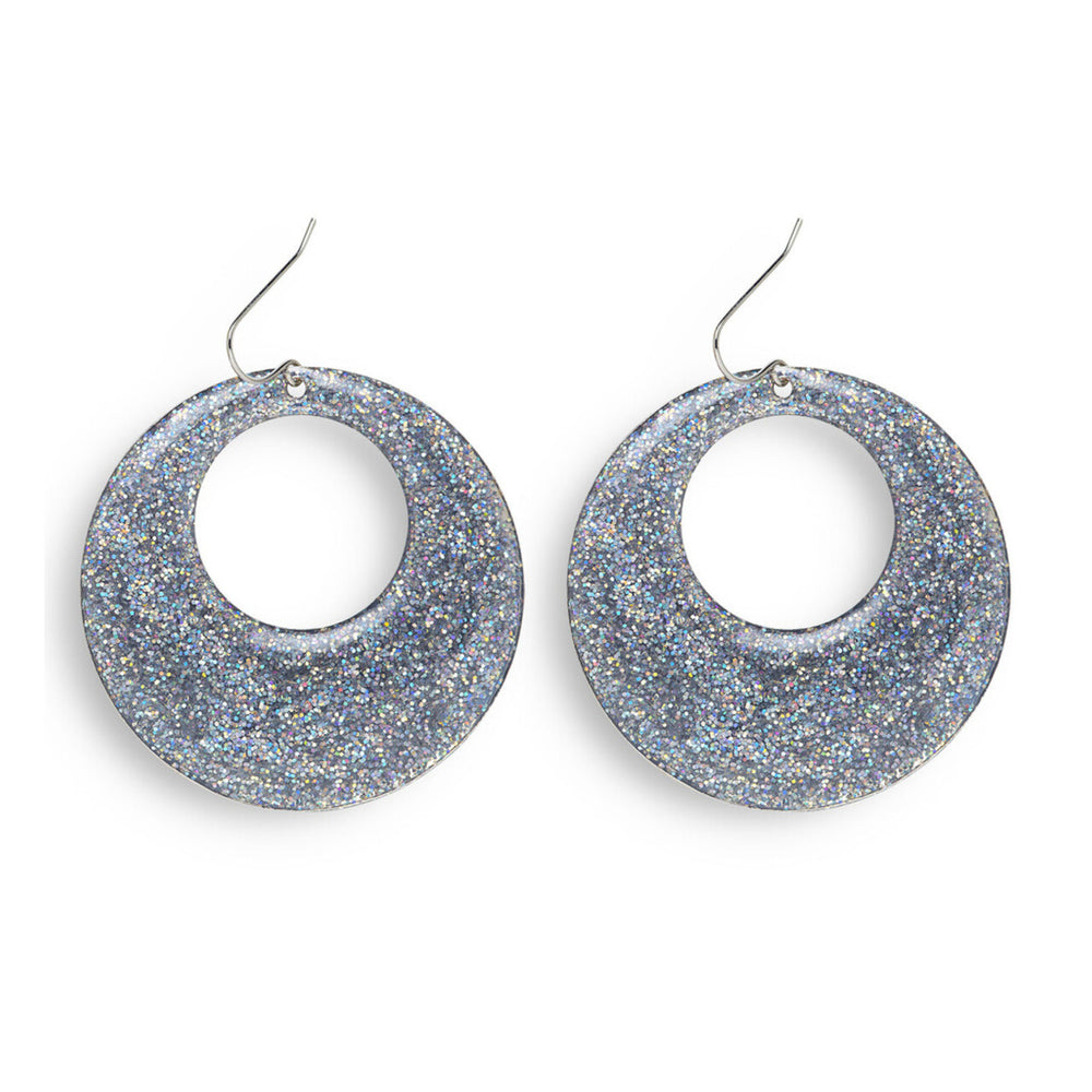 Op deze afbeelding zie je een Accessoires, van het merk Widmann. 70s-80s Zilver Glitter Oorbellen